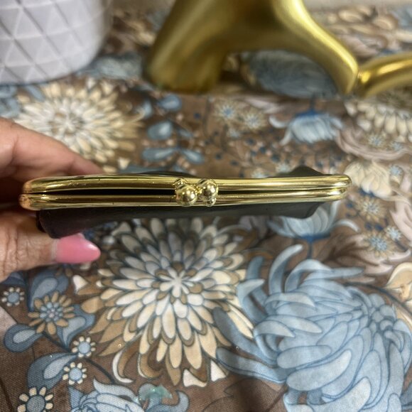 Vintage Buxton Triple Frame Coin Purse And Kiss-lock Vintage Black Coin Purse - Picture 15 of 16